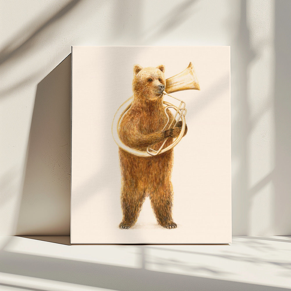 Der Bär und sein Helikon | Leinwand