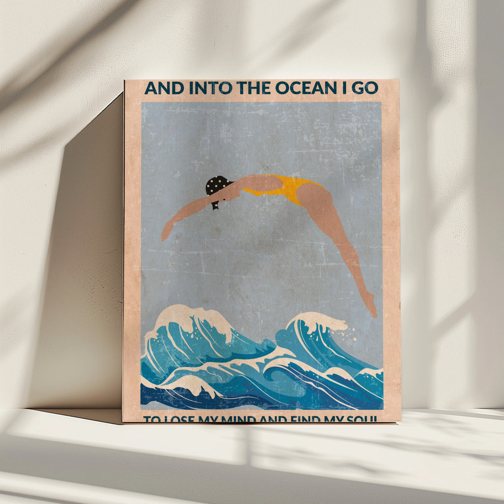 Into the Ocean (blau) Standard-Wandkunst | Leinwand