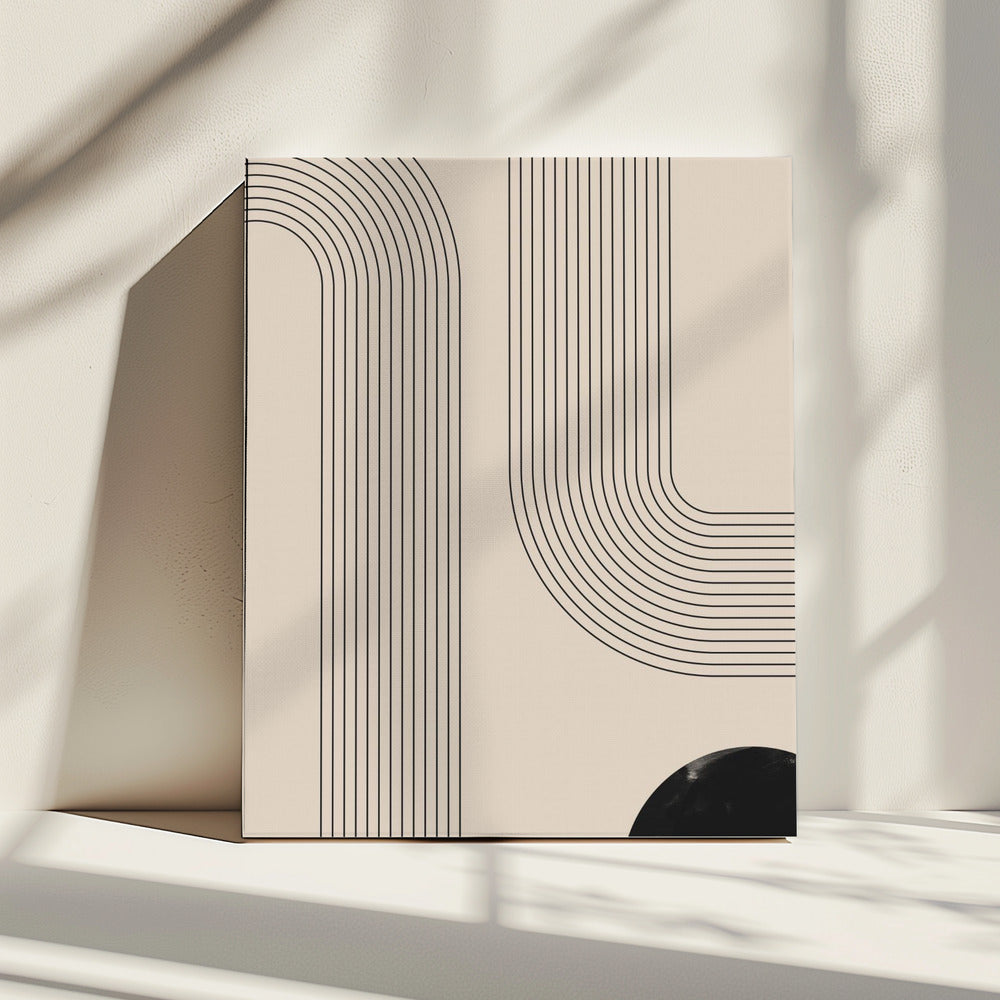 Schwarze Minimal Line Art | Leinwand