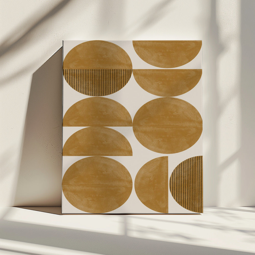 Goldener geometrischer Rhythmus | Leinwand