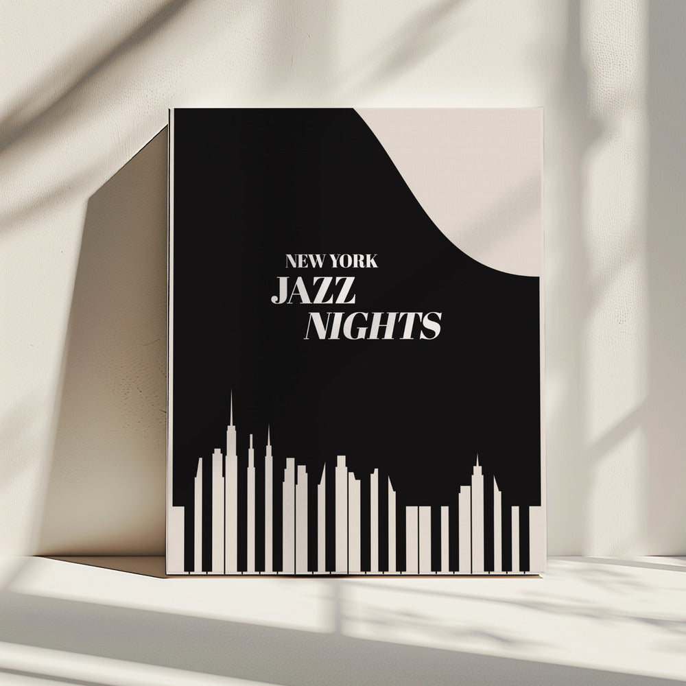 Jazz Nights Nyc Schwarz | Leinwand