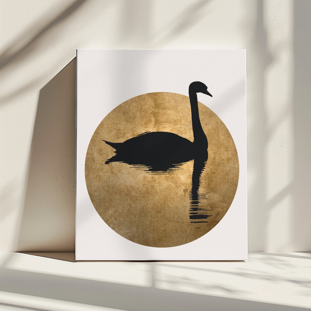 Der Schwan Gold | Leinwand