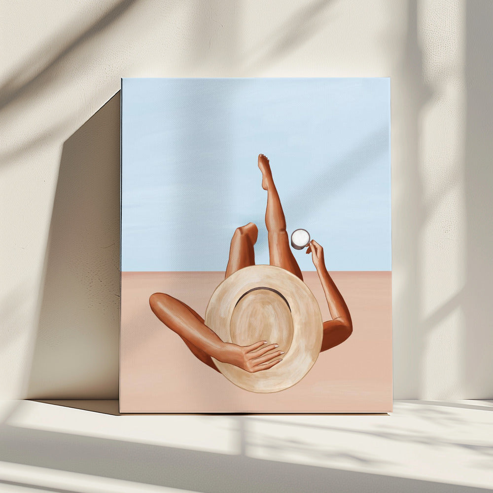 Mädchen am Pool | Leinwand