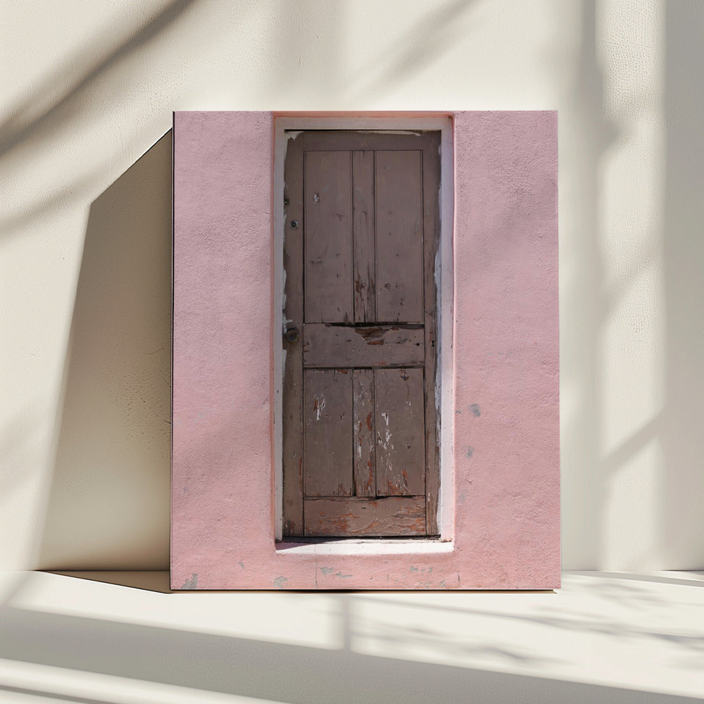 Verwitterte rosa Tür | Leinwand