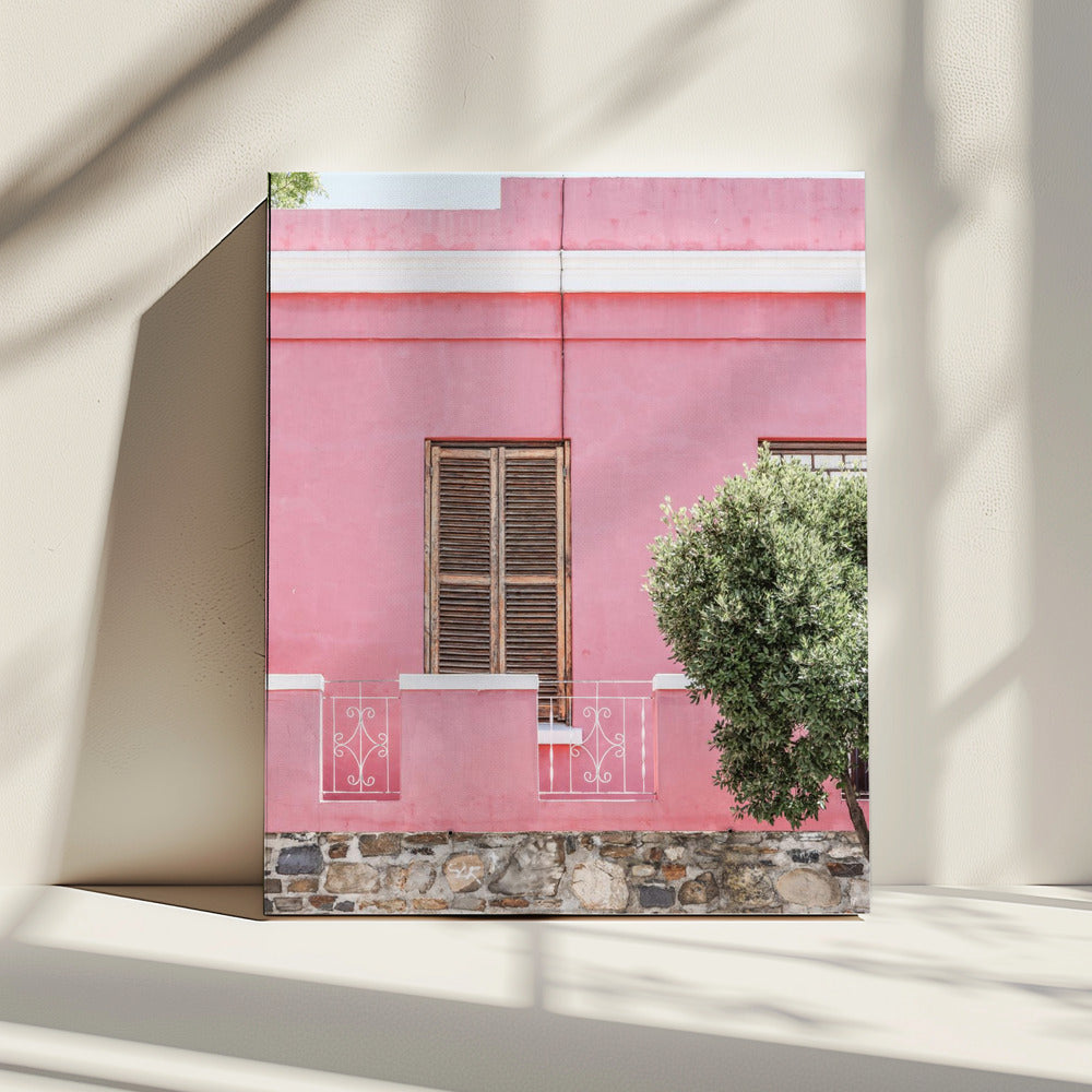 Rosa Fassade Gelassenheit | Leinwand