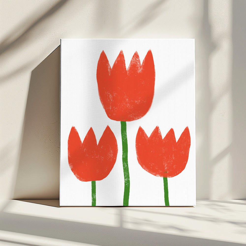 Red Tulip Trio | Canvas