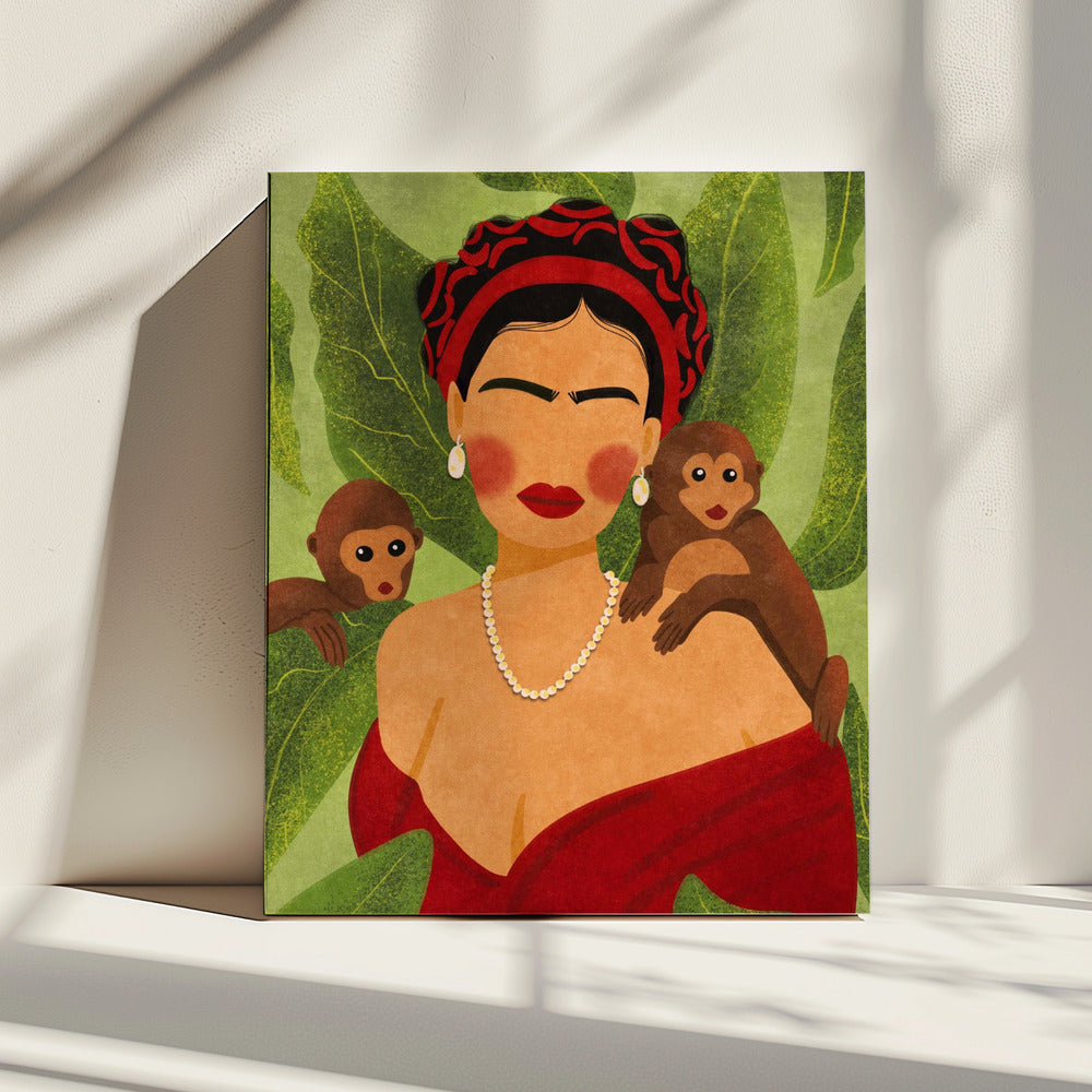 Frida und Affen | Leinwand