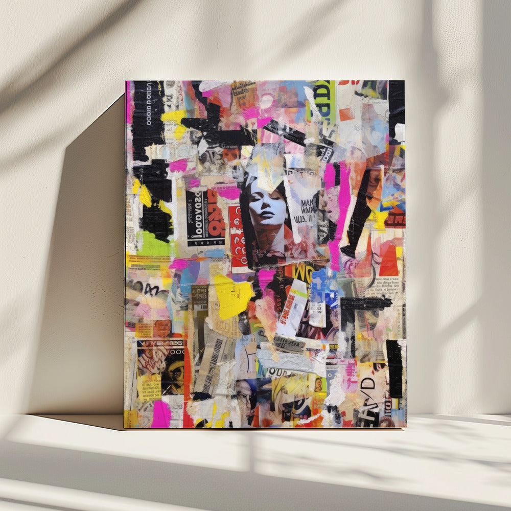 Lebendige Collage Echoes | Leinwand