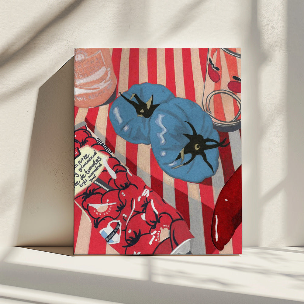 Blaue Tomaten | Leinwand