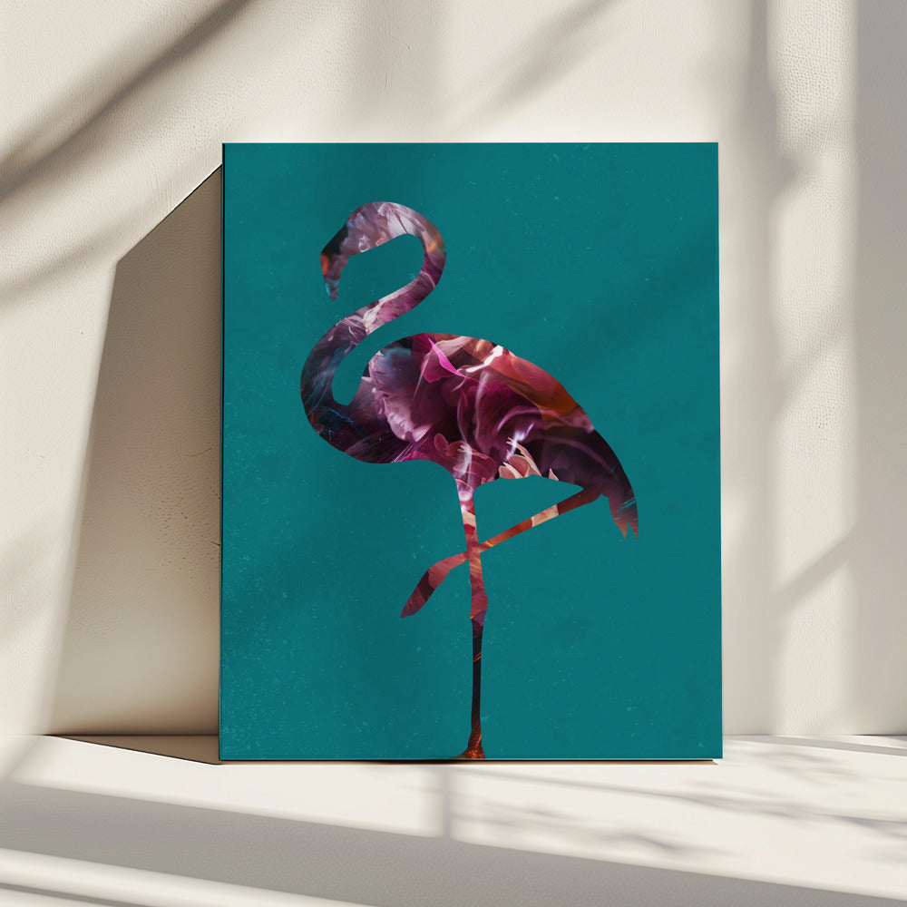 Flamingo Pink und Grün | Leinwand