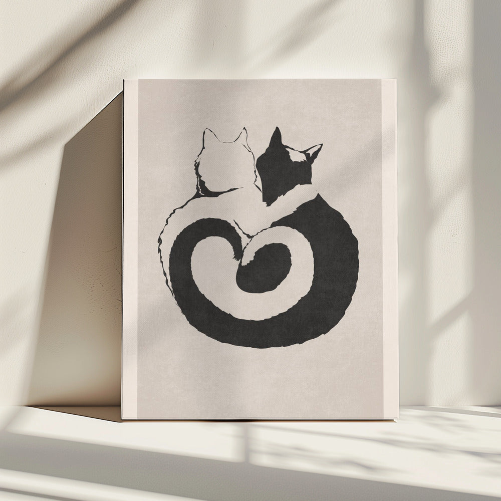 Katzenartiges Yin Yang | Leinwand