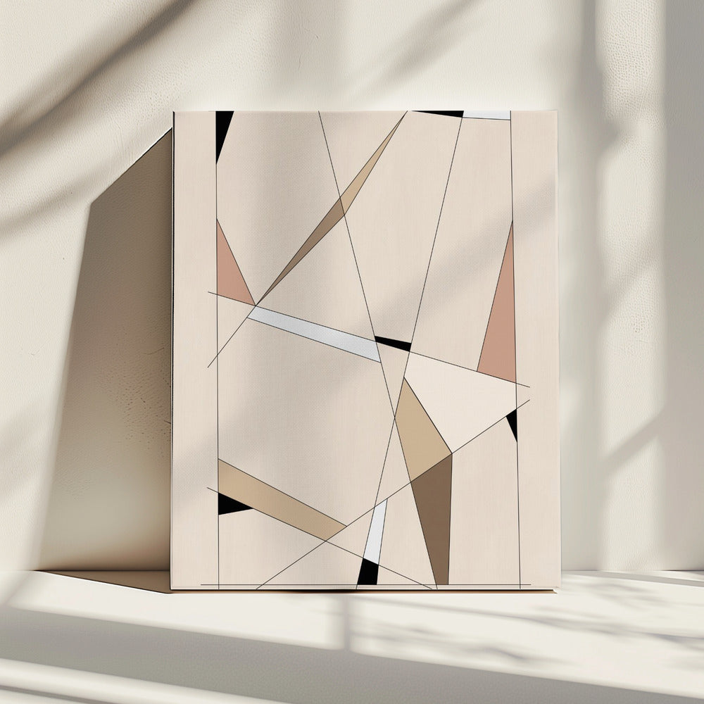 Geometrische Beige Kunst | Leinwand