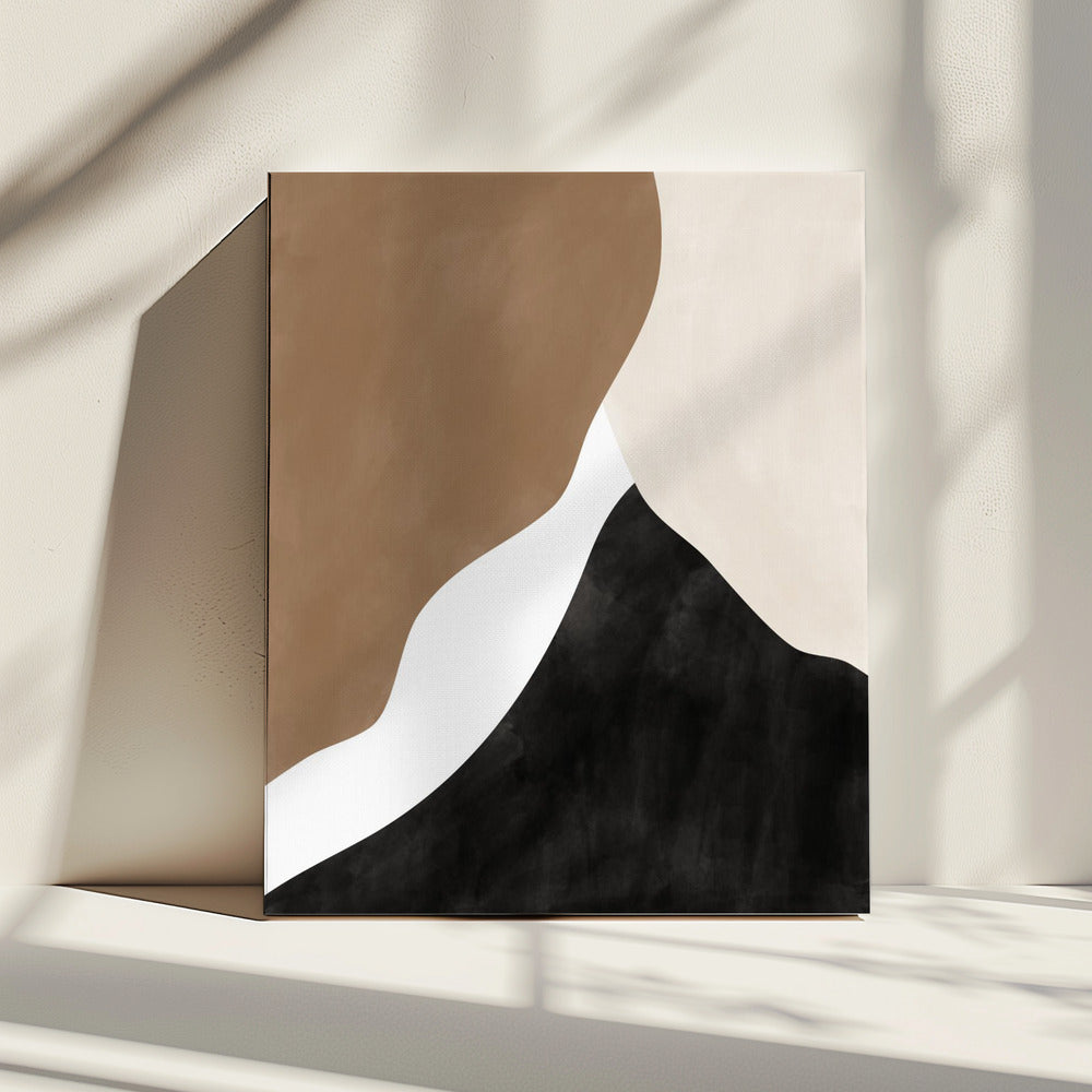 Abstrakte beige und braune Kunst | Leinwand