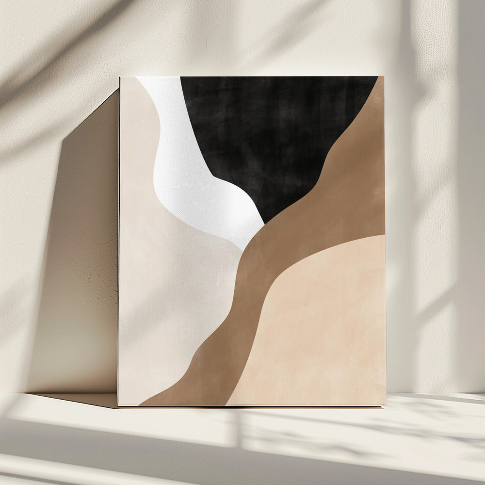 Abstrakte beige und braune Kunst | Leinwand