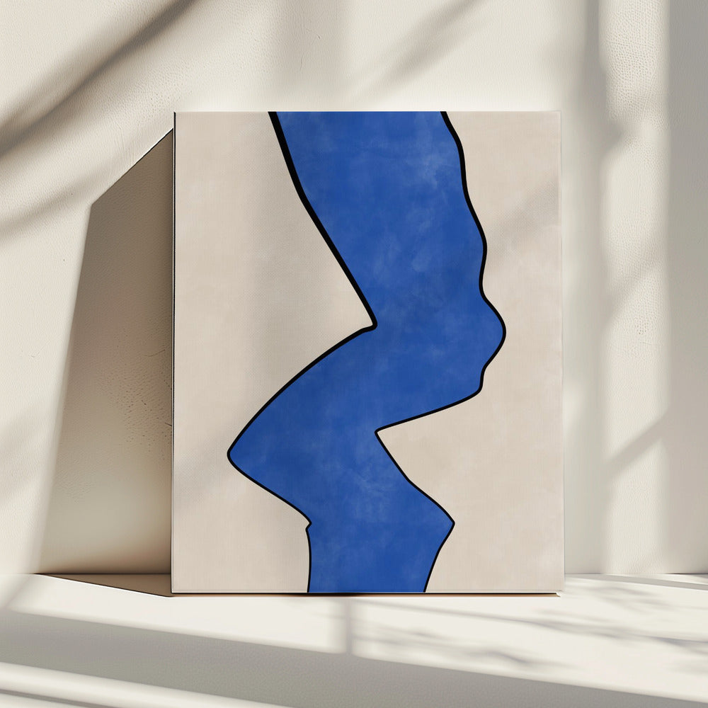 Kräftige blaue Kontur | Leinwand