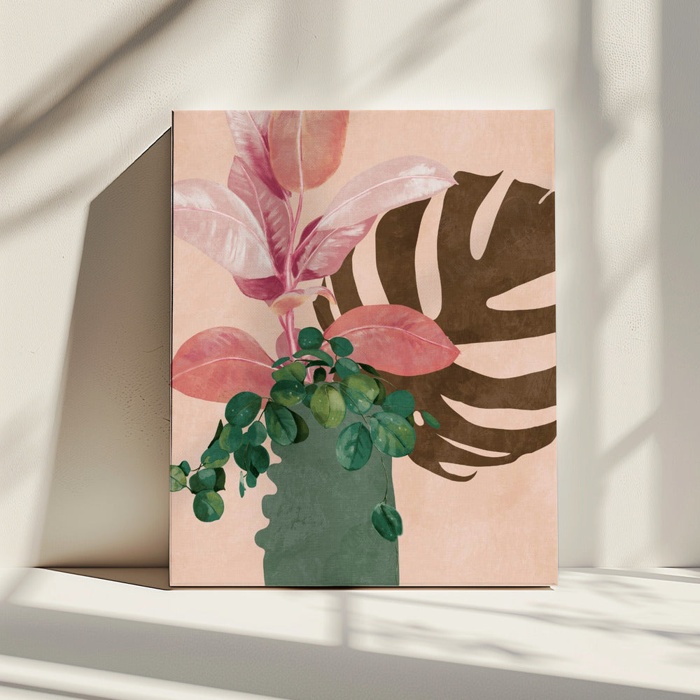 Leaves More 6 Pink | Canvas