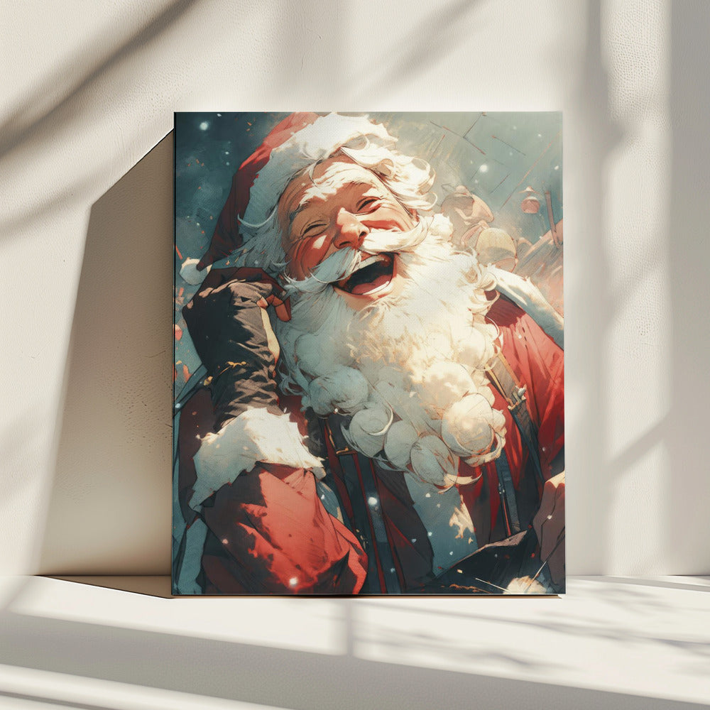 Fröhlicher Weihnachtsmannruf | Leinwand