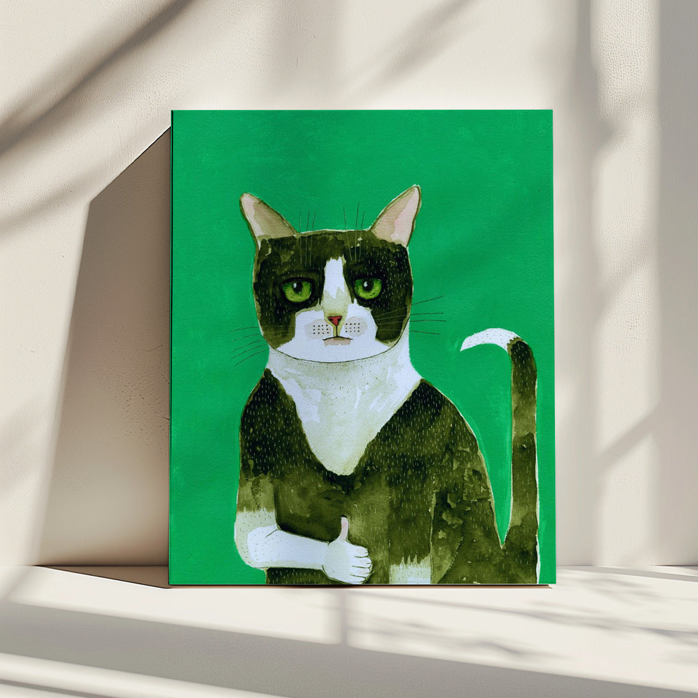 Smoking Katze Daumen hoch | Leinwand