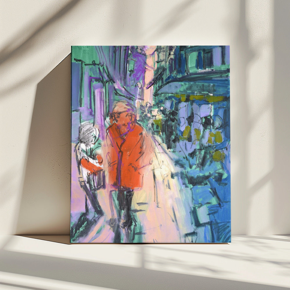 Lebhafter Straßenbummel | Leinwand