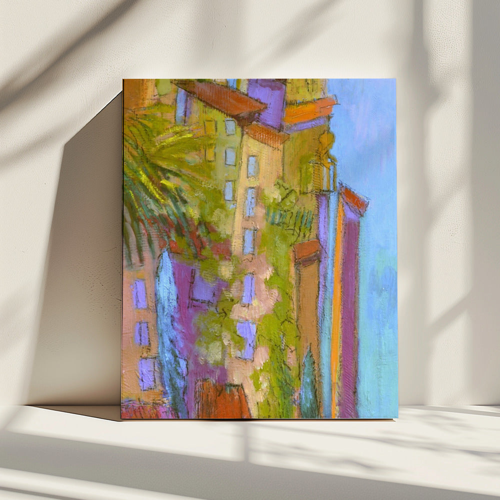 Sonnenbeschienene Balkone | Leinwand