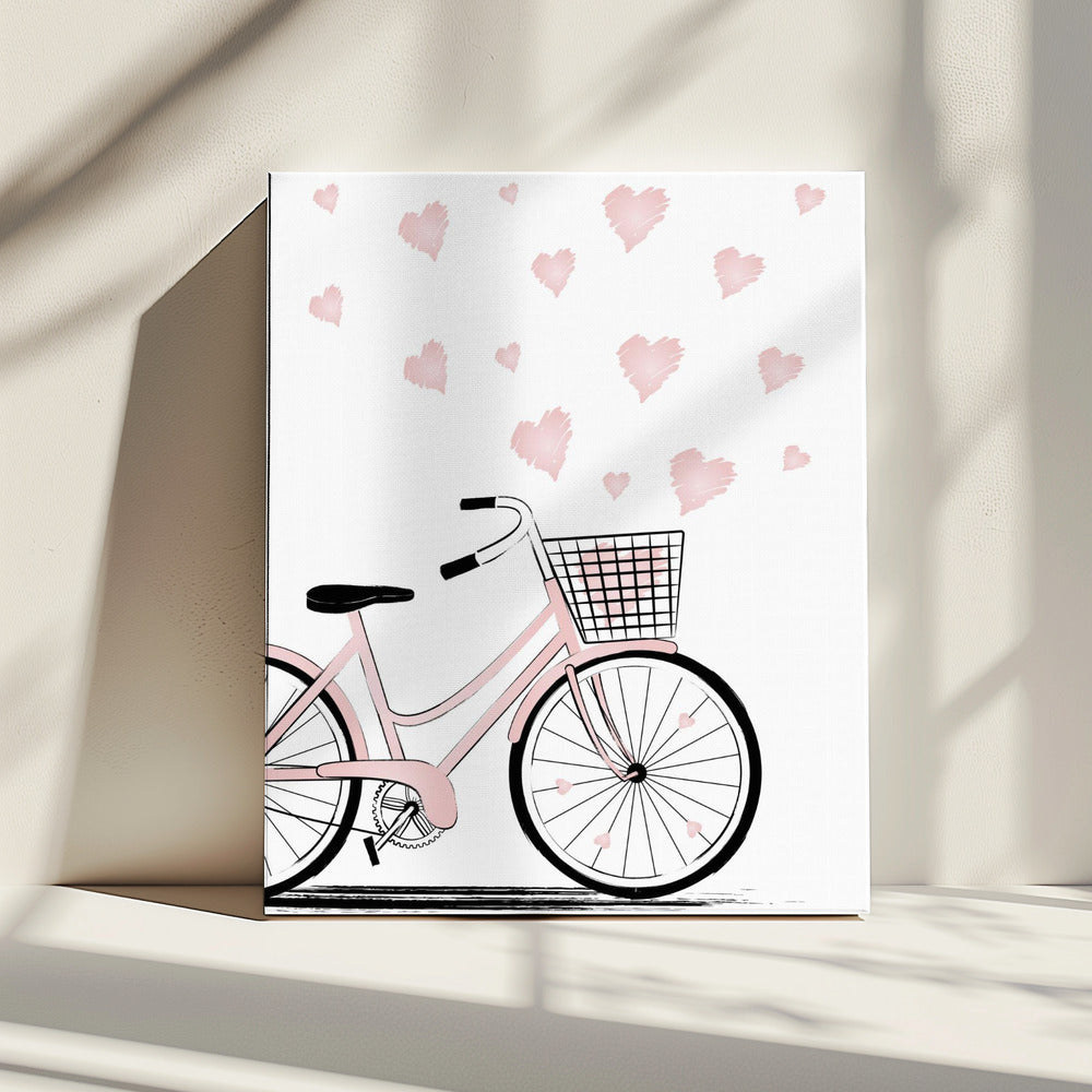 Fahrrad mit Herzen | Leinwand