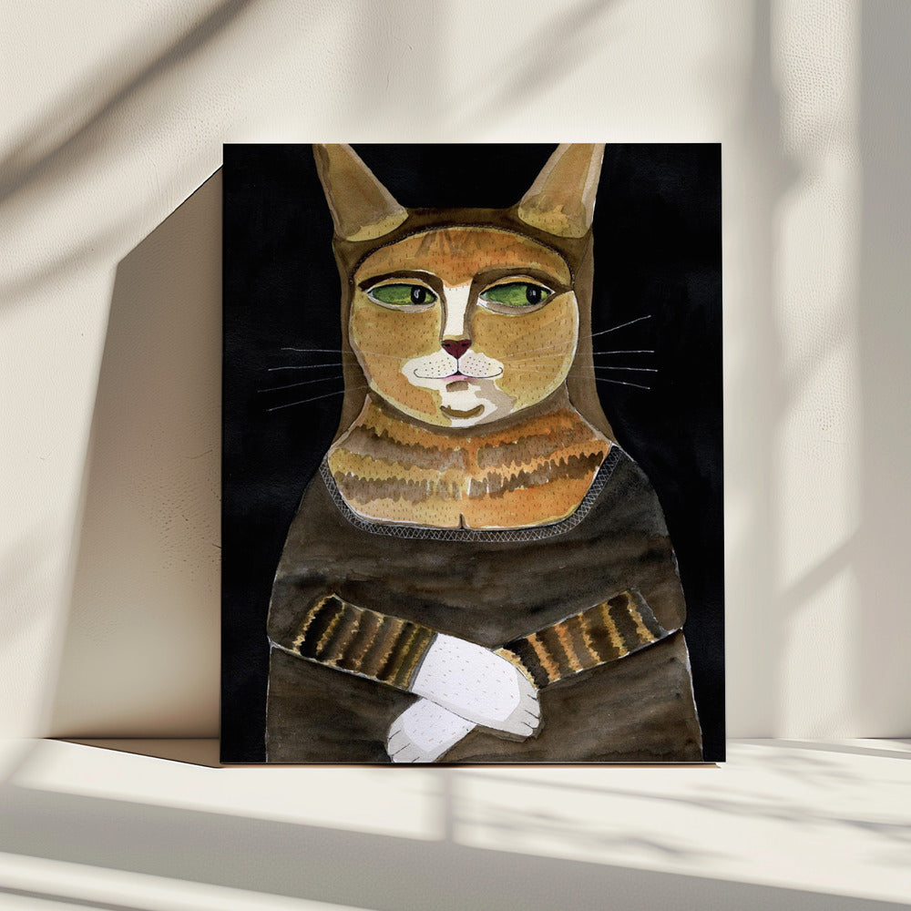 Mona Lisa Katze Lustige Katze Humor Ingwer Orange Katze | Leinwand