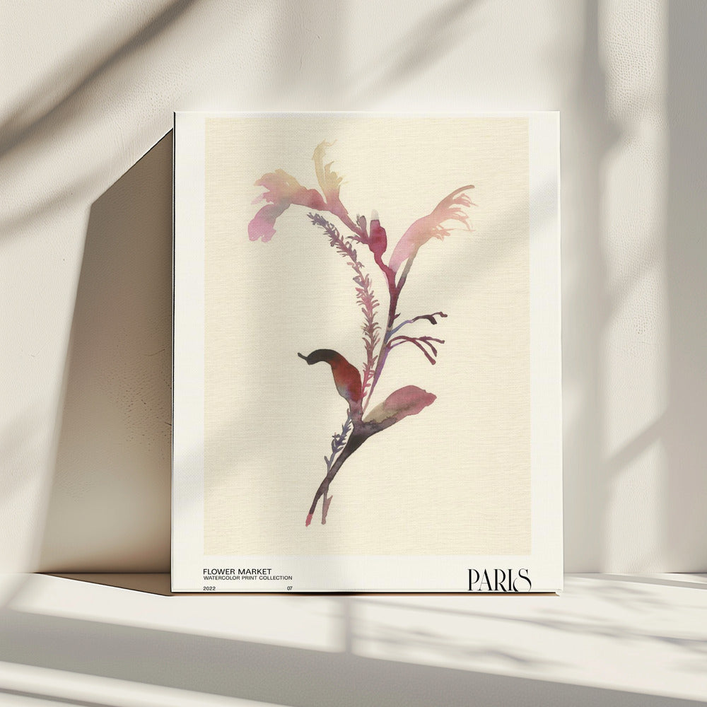 Aquarelldruck-Sammlung. Blumenmarkt - Paris | Leinwand