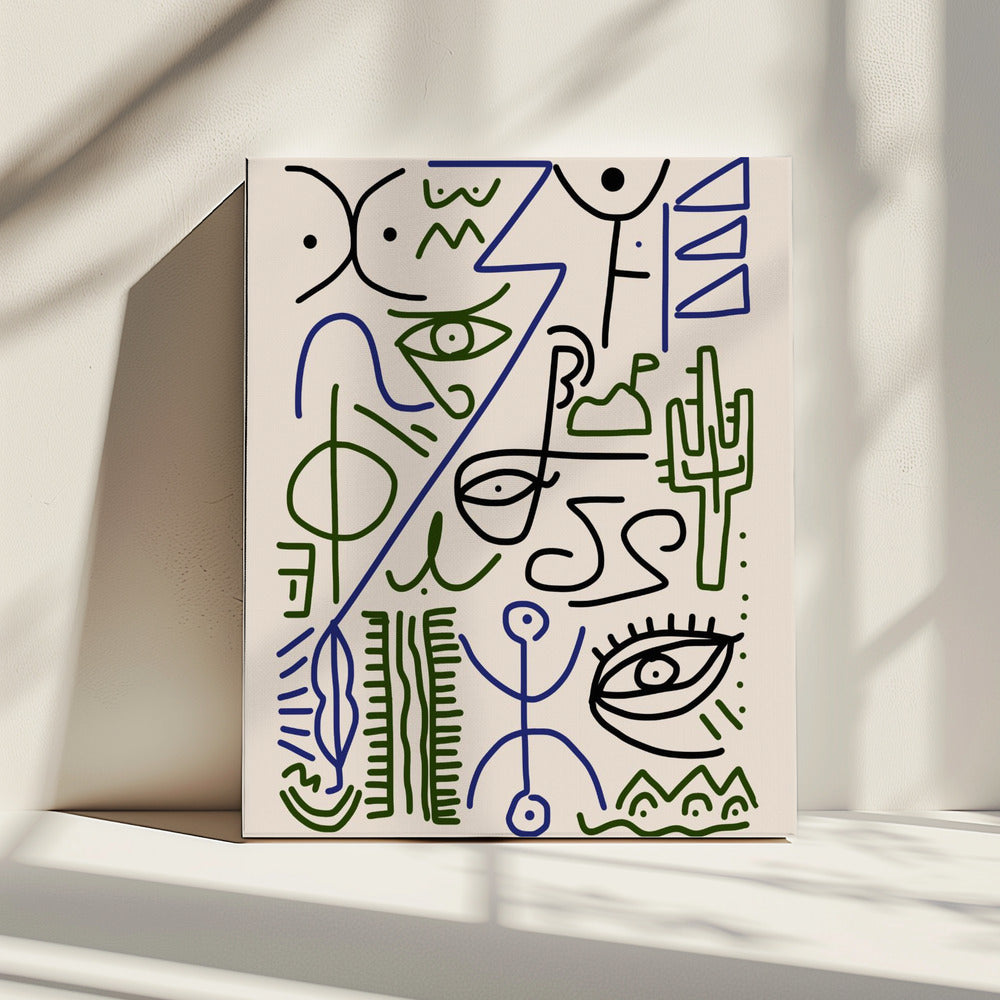 Line Art Bizarre Village Symbol | Canvas