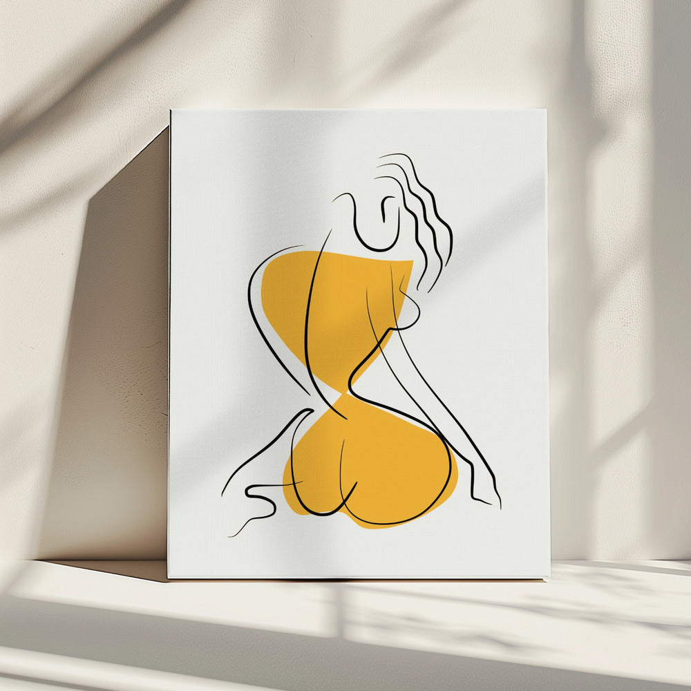 Minimalistische Strichzeichnung Akt | Leinwand