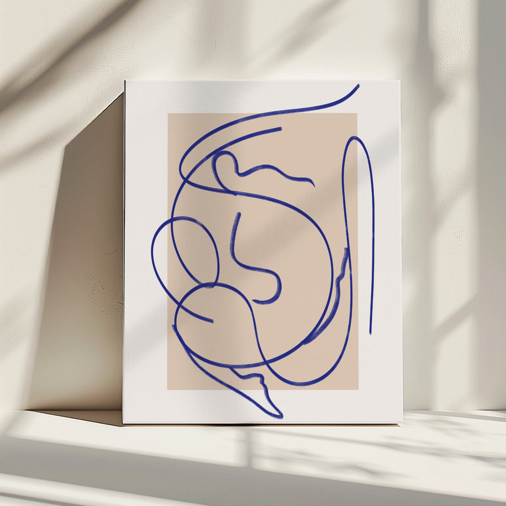 Abstrakte blaue Linienkunst 3 | Leinwand