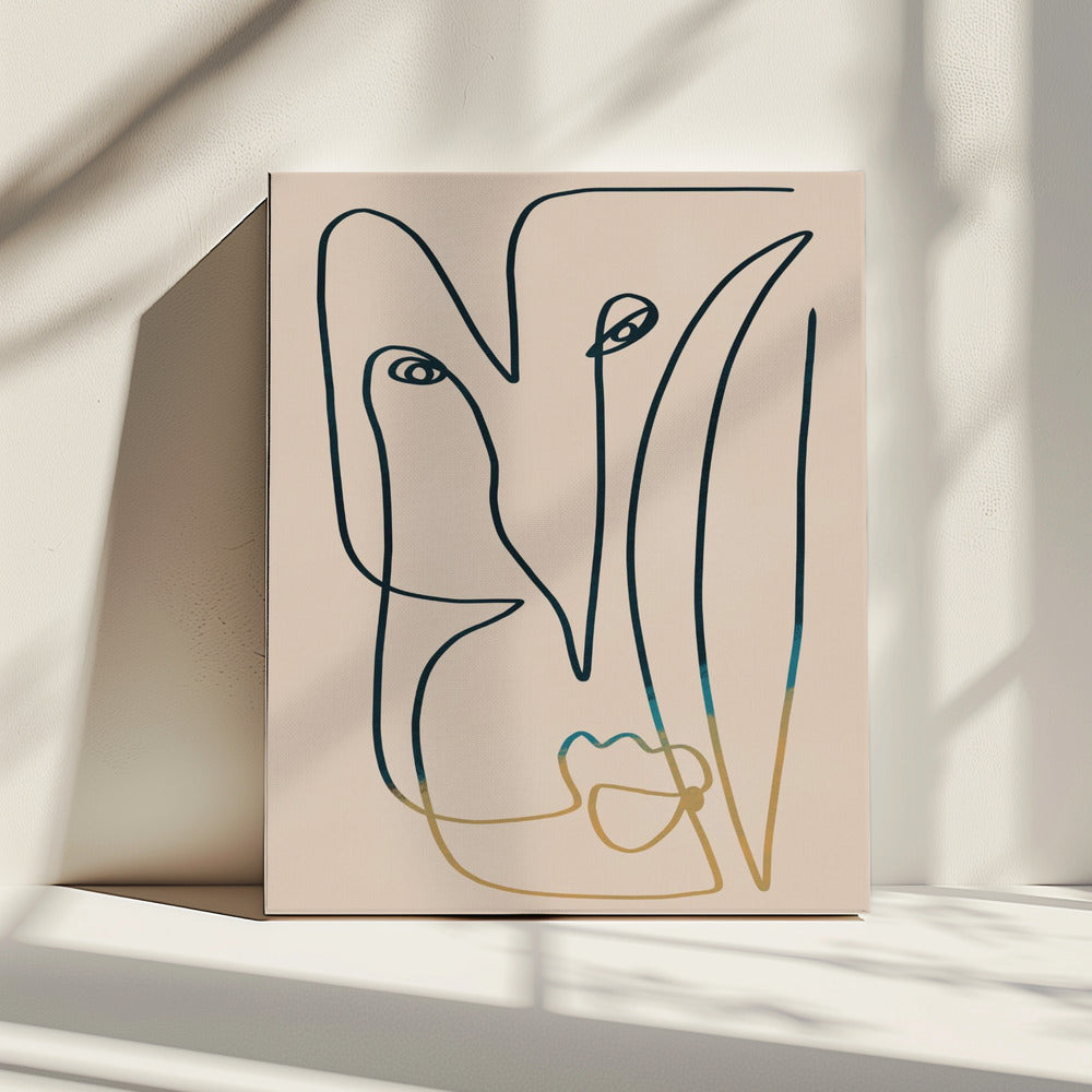 Line Art Gesicht | Leinwand
