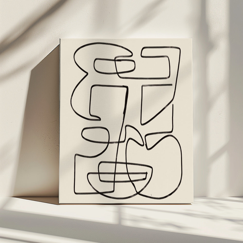 Warme abstrakte Linienkunst | Leinwand