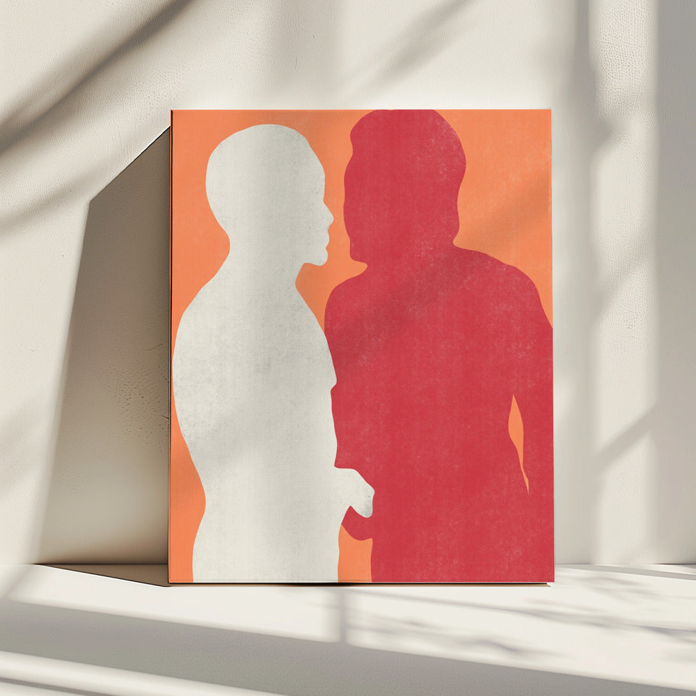 Silhouetten zweier Figuren | Leinwand
