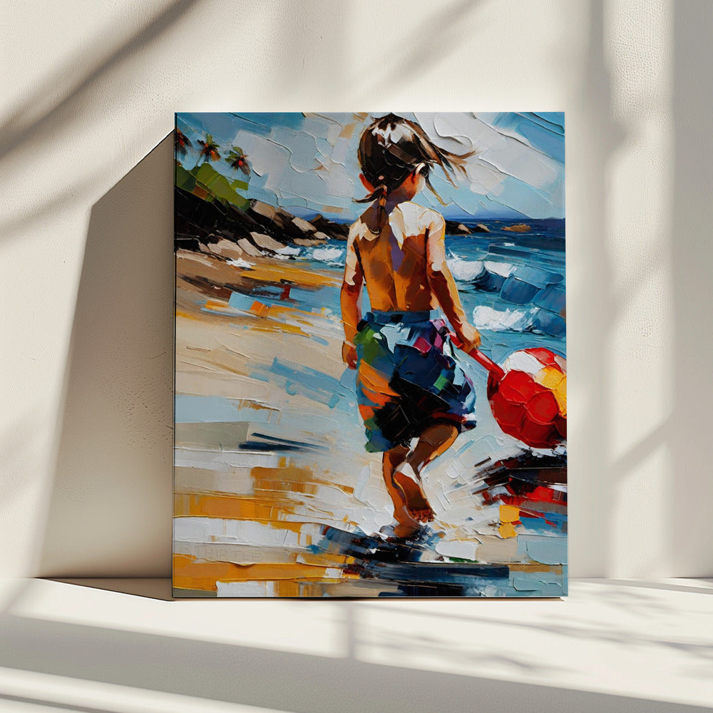 Junge am Strand | Leinwand