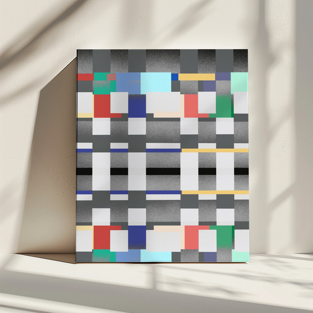 Abstraktes Design mit gitterartigem Muster | Leinwand