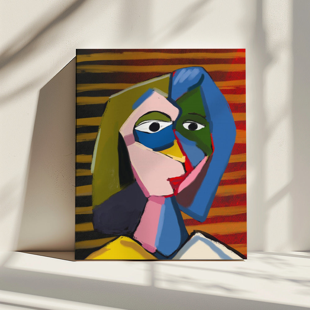 Von Picasso inspiriertes Porträt | Leinwand