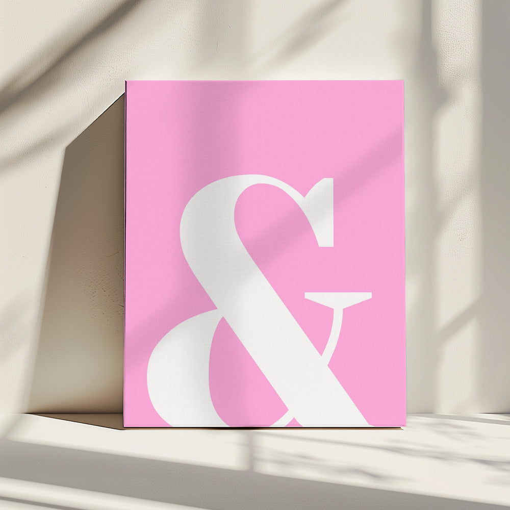 Rosa Ampersand-Anhänger | Leinwand