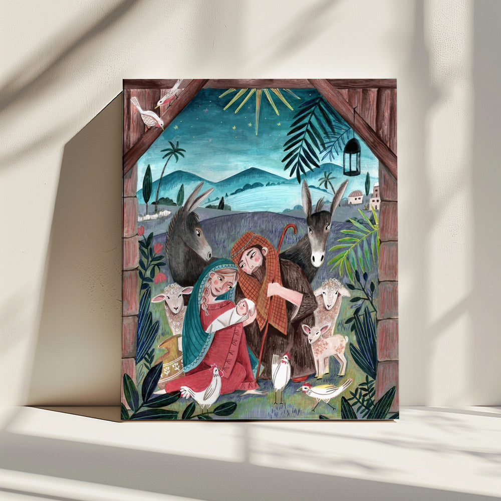 Weihnachten mit Maria und dem Jesuskind | Leinwand