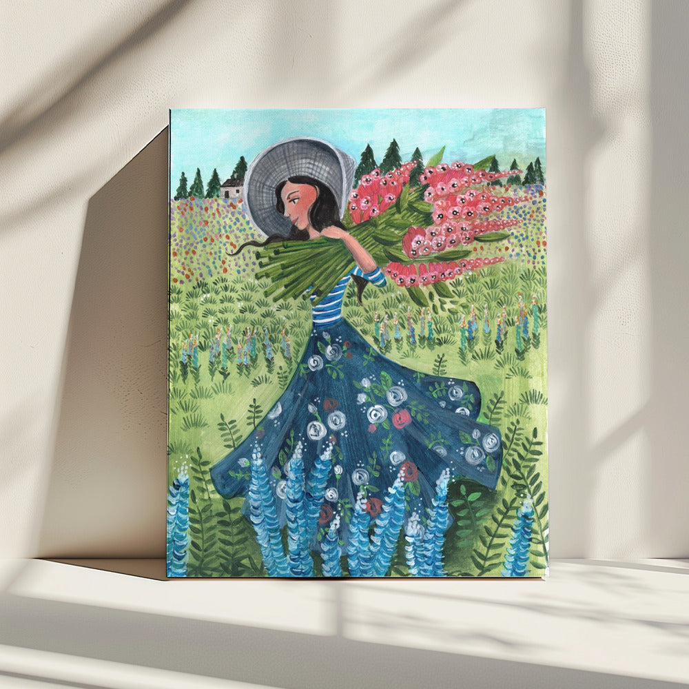 Spaziergang mit Feldblumen | Leinwand