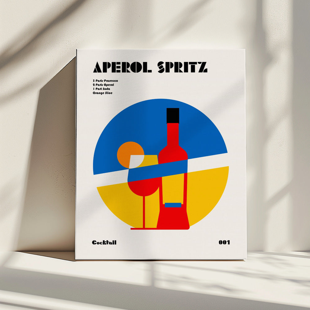 Aperol Spritz Cocktail Bauhaus Kunstdruck | Leinwand