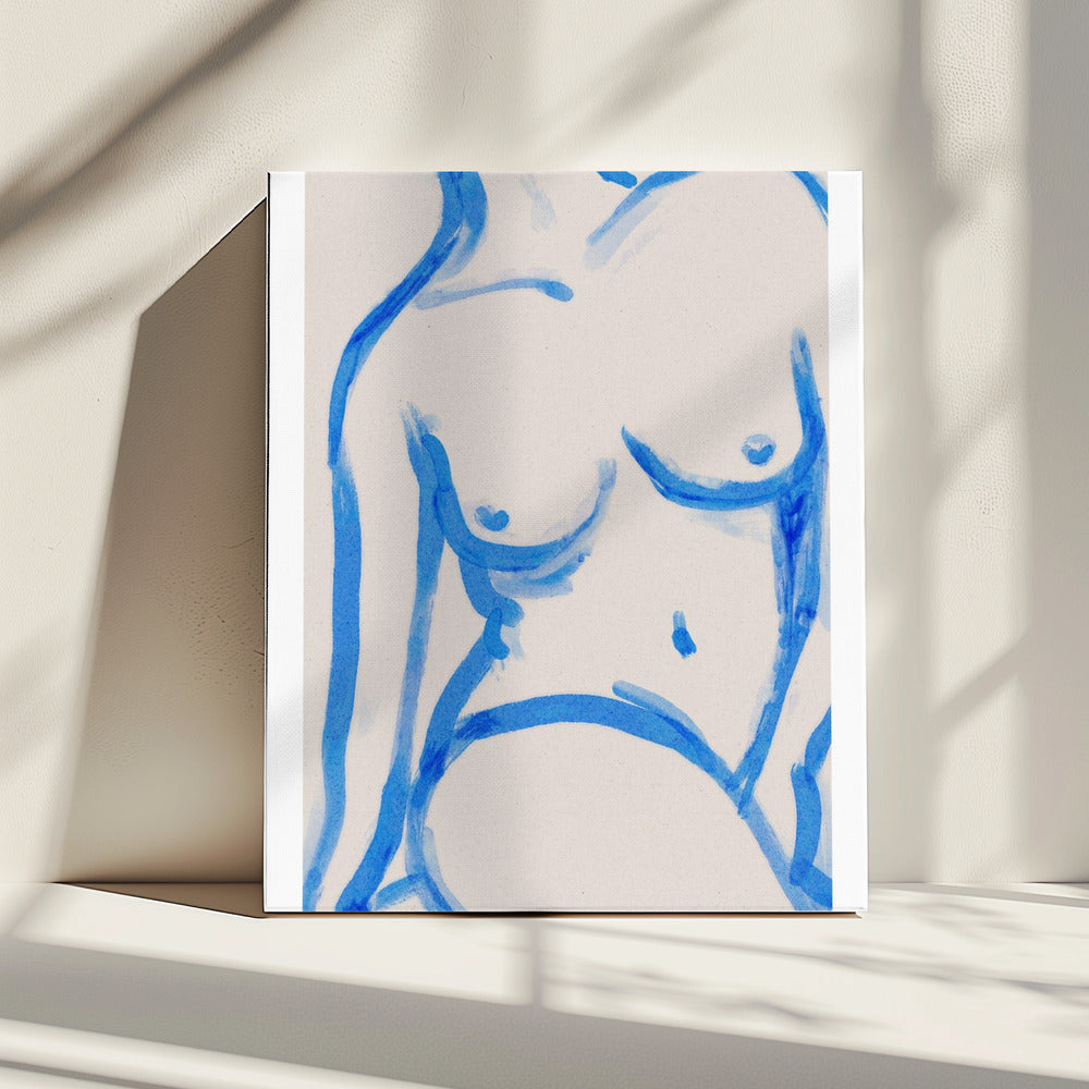 Blaue Kontur Akt | Leinwand