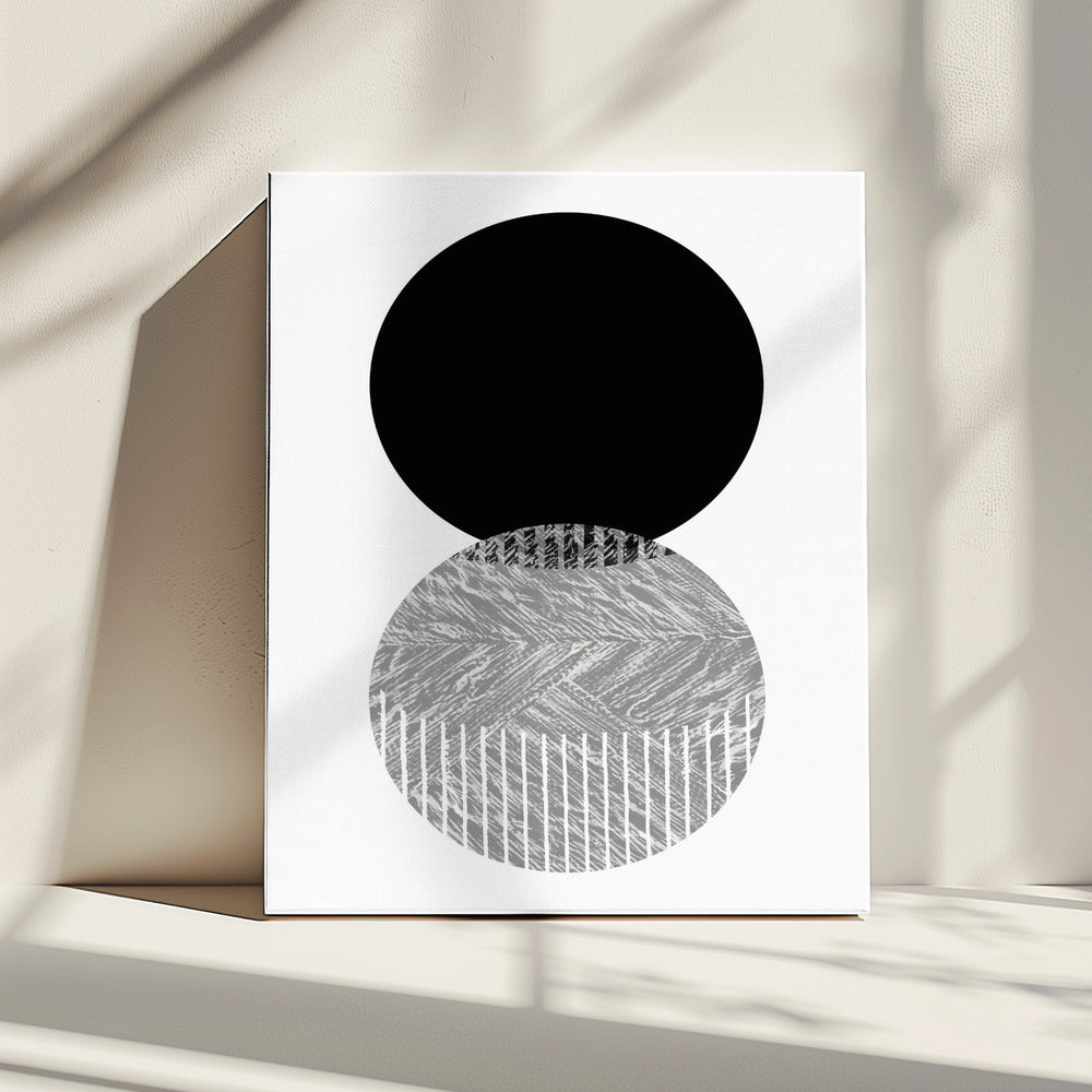 Schwarz Graue Punkte Bauhaus Nr. 2 | Leinwand