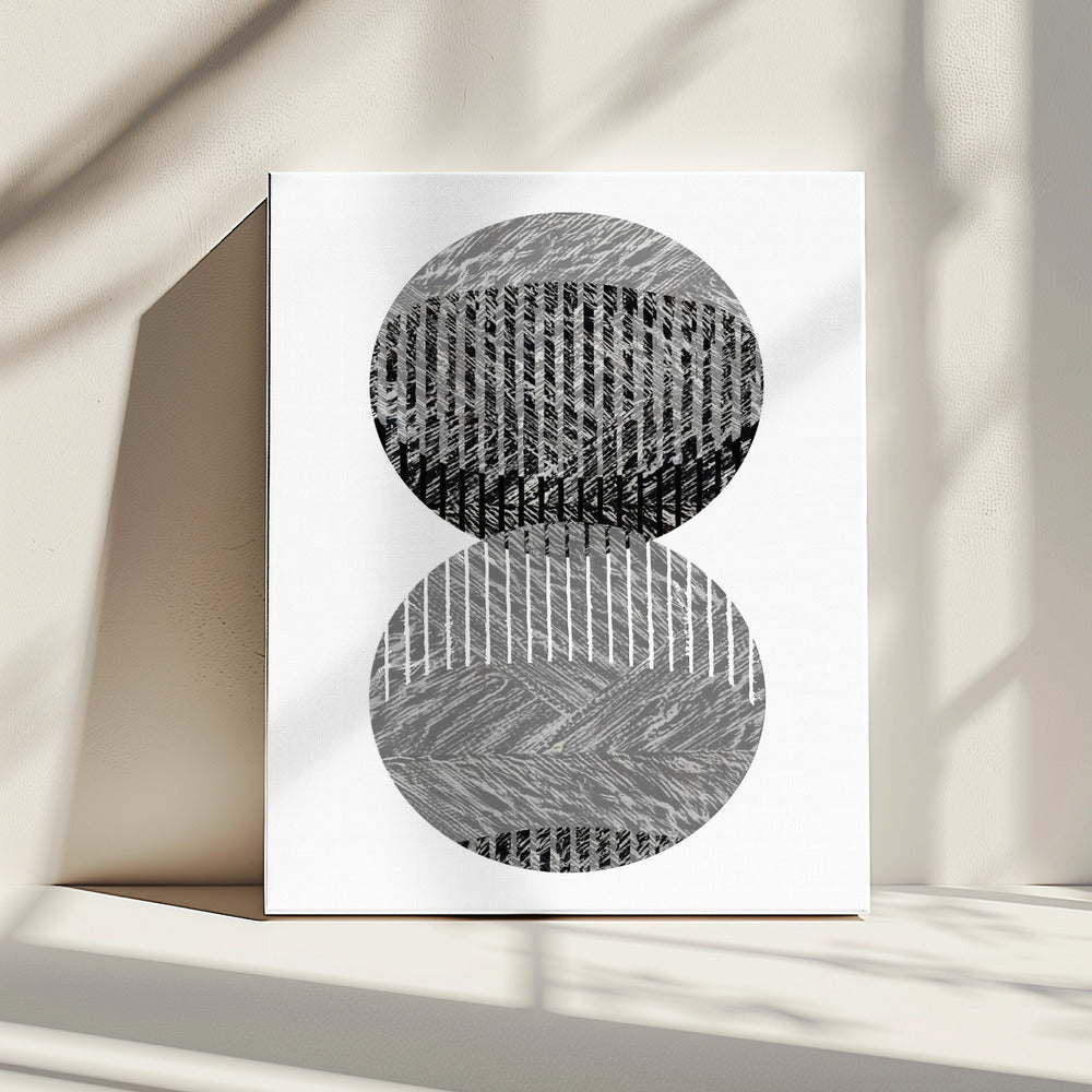 Schwarz Grau Punkte Bauhaus Nr. 3 | Leinwand