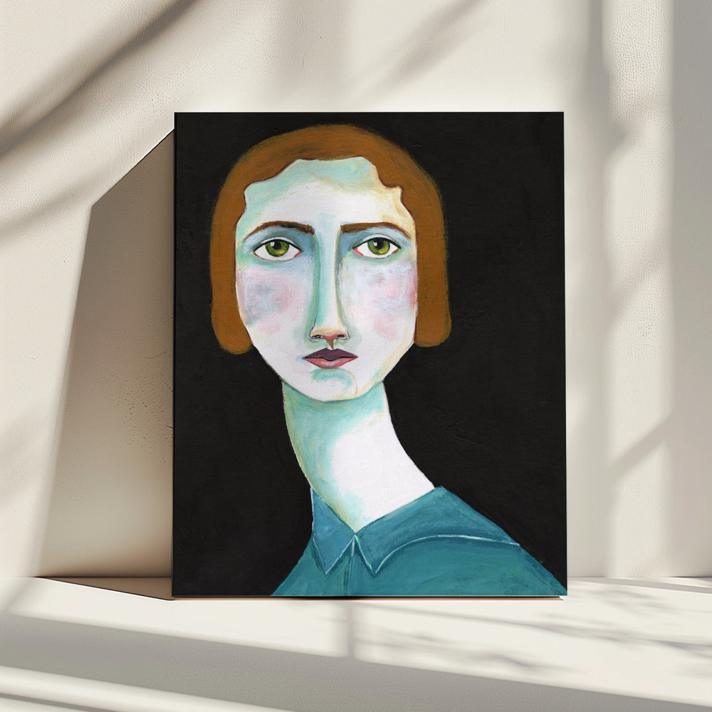 Vintage Dame schaut | Leinwand