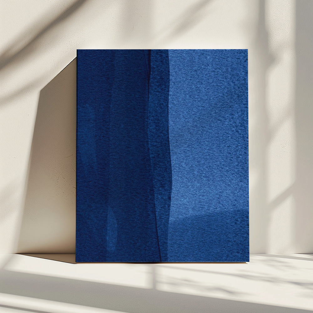 Blue Texture Flowing Vertical Lines | Canvas
