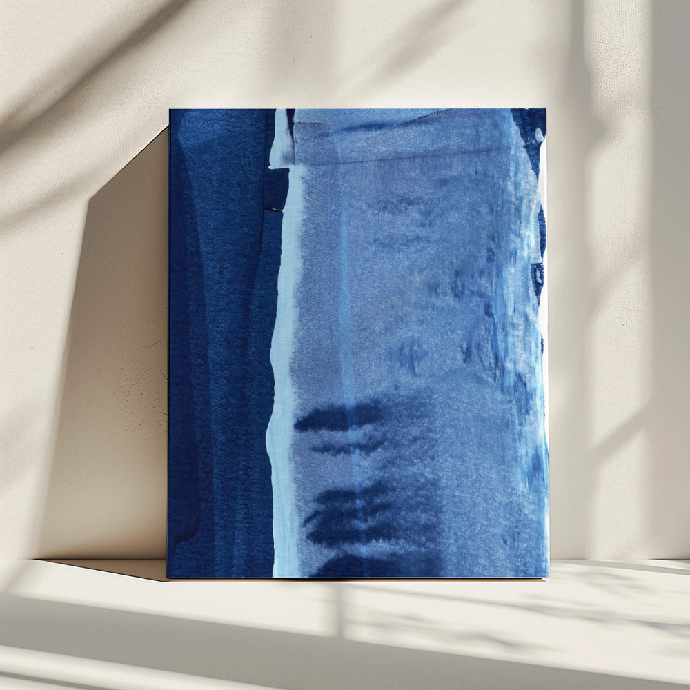 Blue Texture Flowing Vertical Lines | Canvas