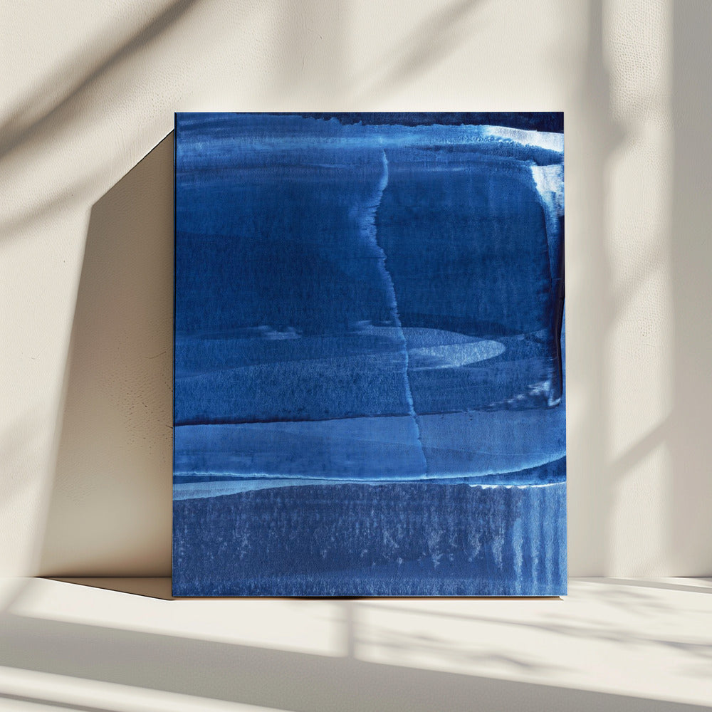 Blue Texture Flowing Vertical Lines | Canvas