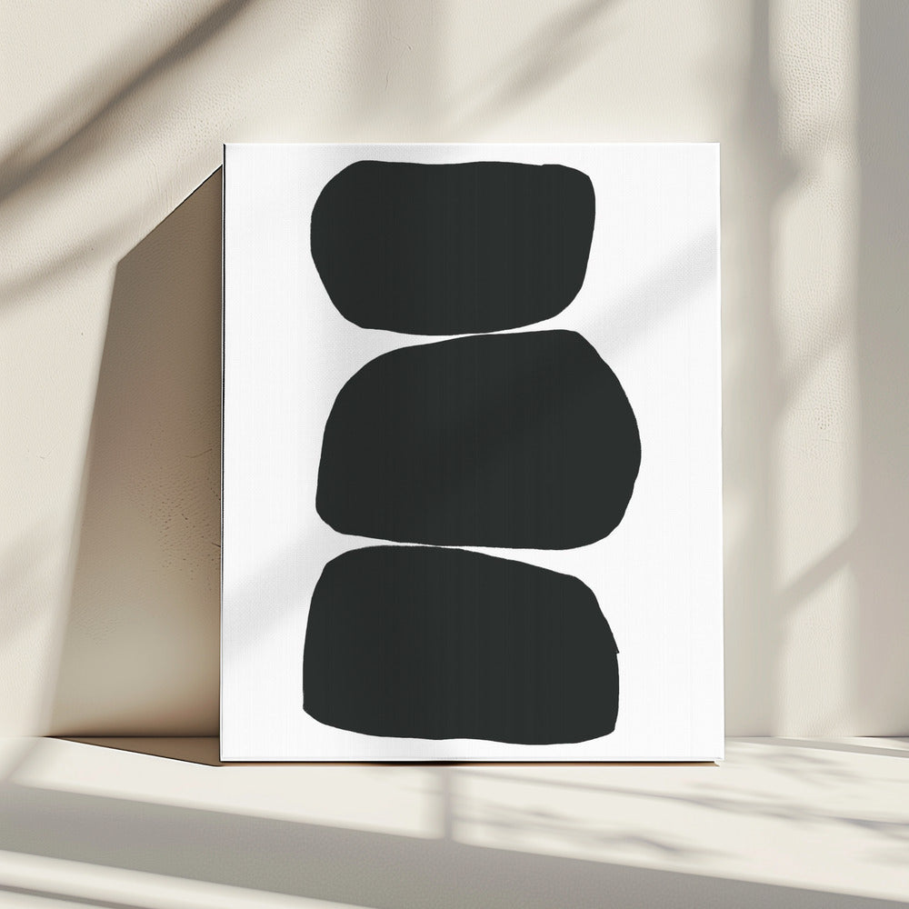Three Stacked Black Shapes | Canvas