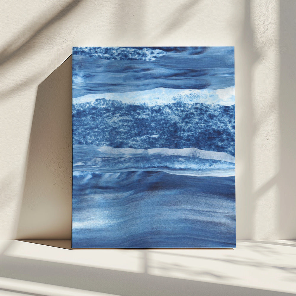 Blue Texture Flowing Vertical Lines | Canvas