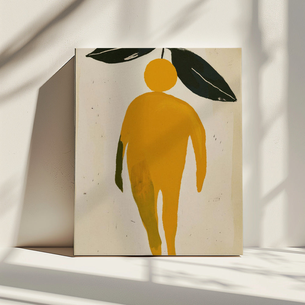 Orangenblatt Figur | Leinwand